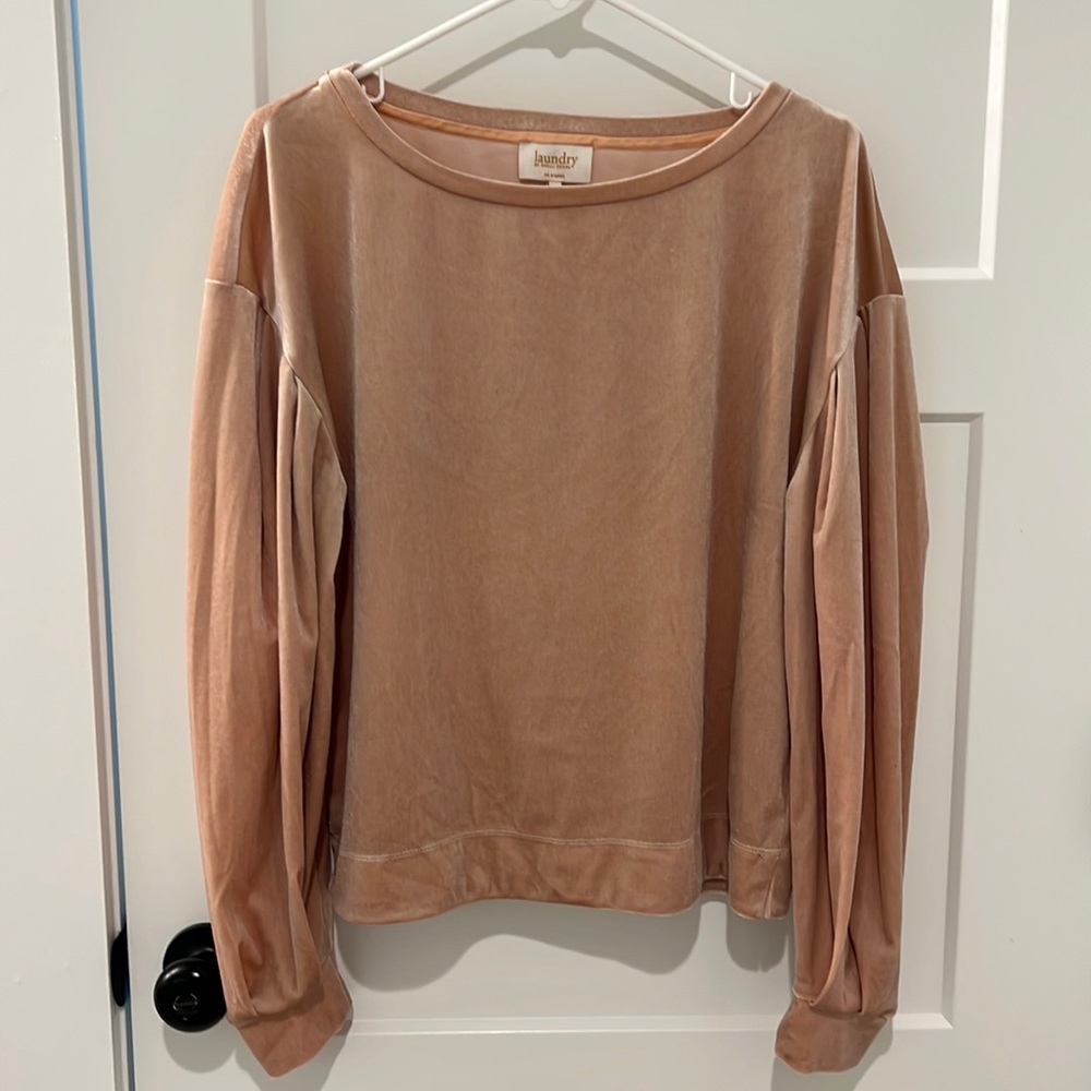 Rose gold velvet sweater